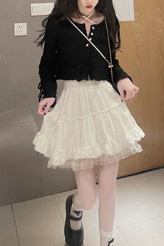 KittenAlarm - High Waist Sexy Lace Kawaii Mini Skirts