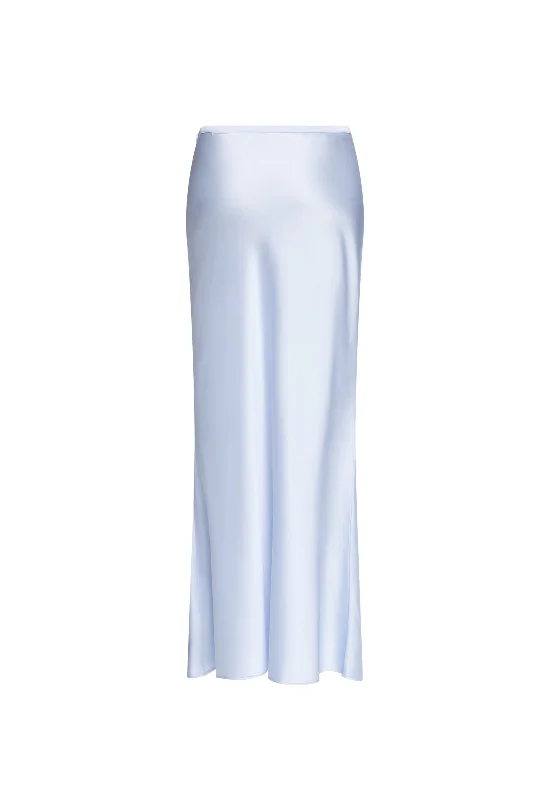 HUDSON SATIN MAXI SKIRT - PALE BLUE