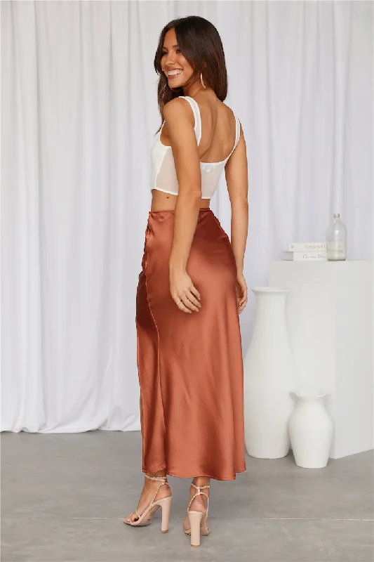 Secret Tune Maxi Skirt Brown