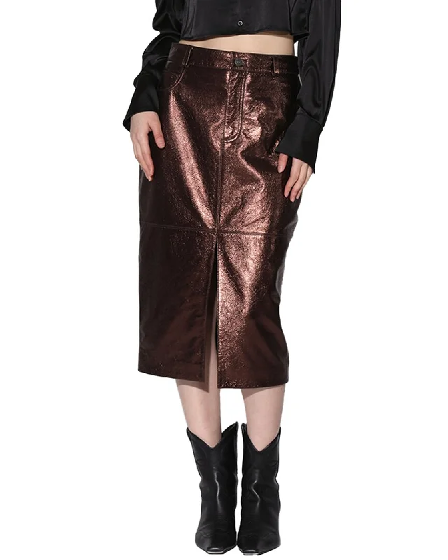 Walter Baker Glynice Leather Midi Skirt