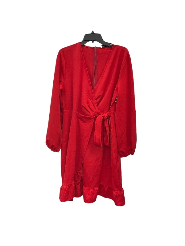 Dress Casual Midi By Clothes Mentor In Red, Size: L