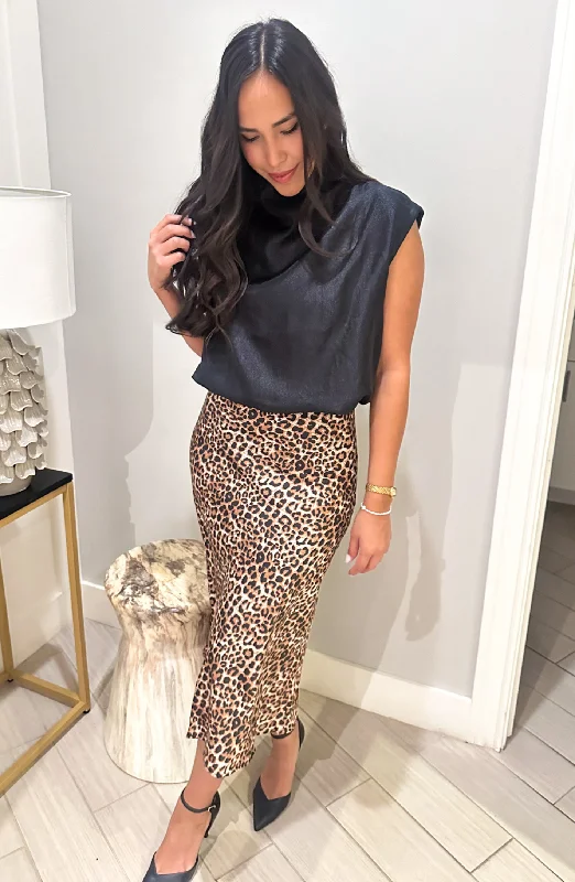 Take On Me Leopard Midi Skirt