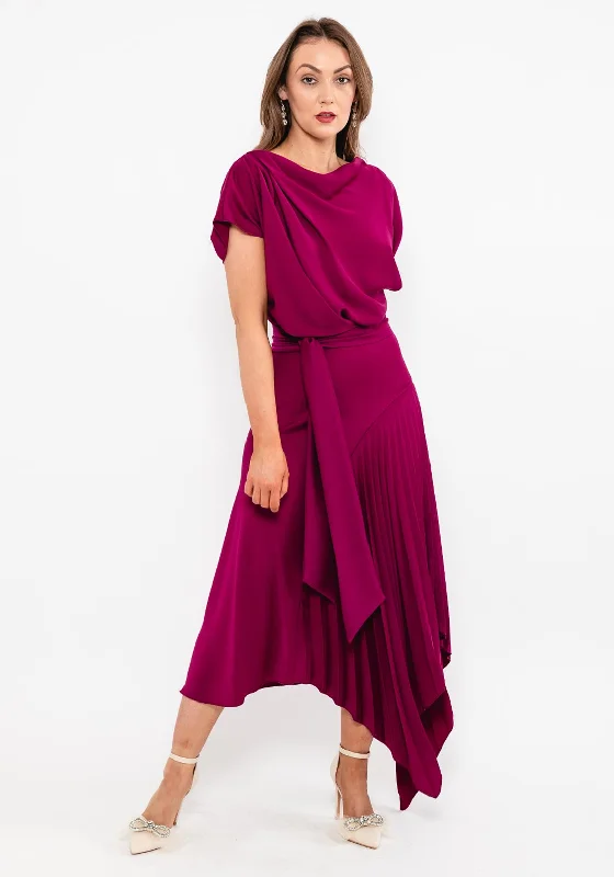 Amazing DiscountsKevan Jon Mila Pleat Drape Maxi Dress, Mulberry