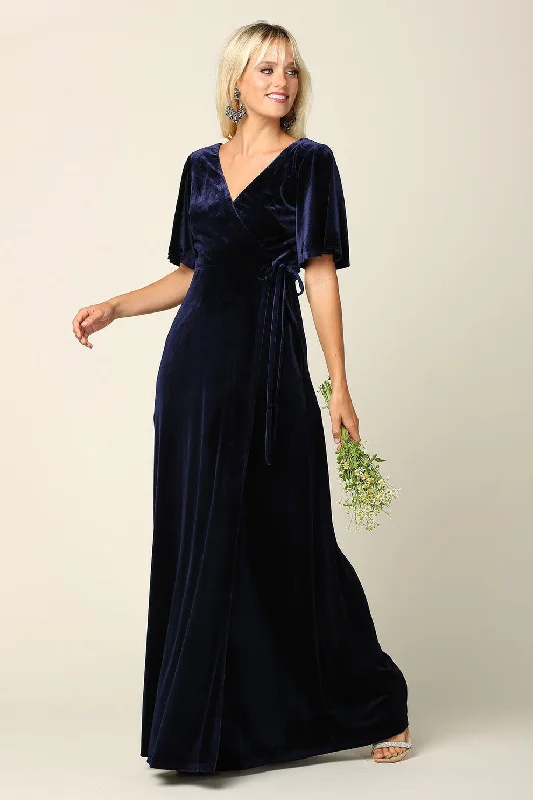 Redeem RewardsMother of the Bride Long Flutter Sleeve Velvet Gown Sale