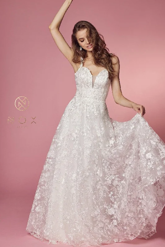 Limited StockSleeveless A-Line Long Wedding Gown Sale