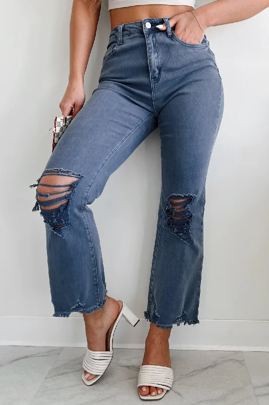 Steal of a DealLachlan High Rise Distressed Straight Leg Jeans (Blackberry)