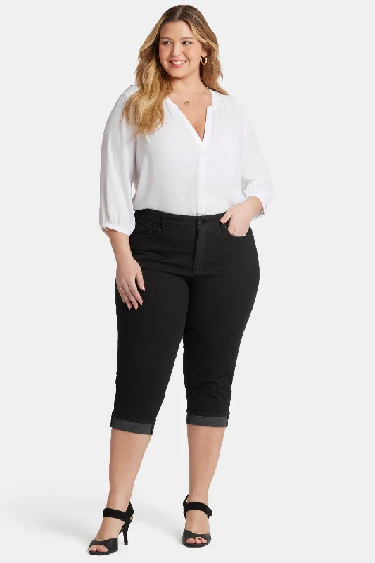 Coupon AvailableMarilyn Straight Crop Jeans In Plus Size - Black