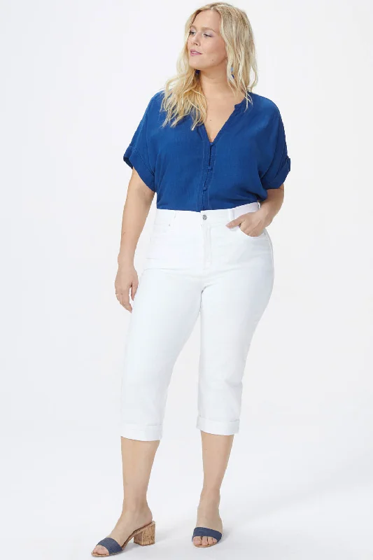 Stock ClearanceMarilyn Straight Crop Jeans In Plus Size - Optic White