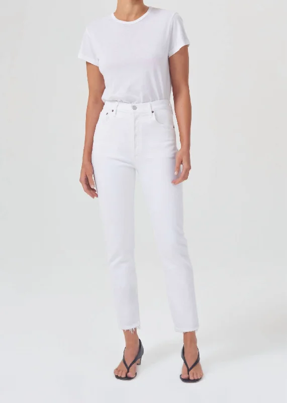 Limited Time OfferRiley High Rise Straight Crop Jean In Sour Cream