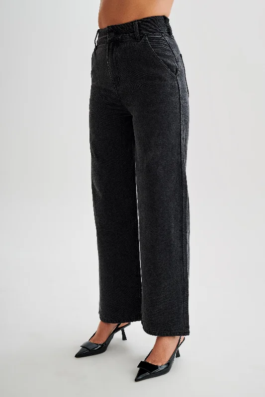 Seasonal SaleRoxy Wide Leg High Waist Denim Jeans - Washed Black