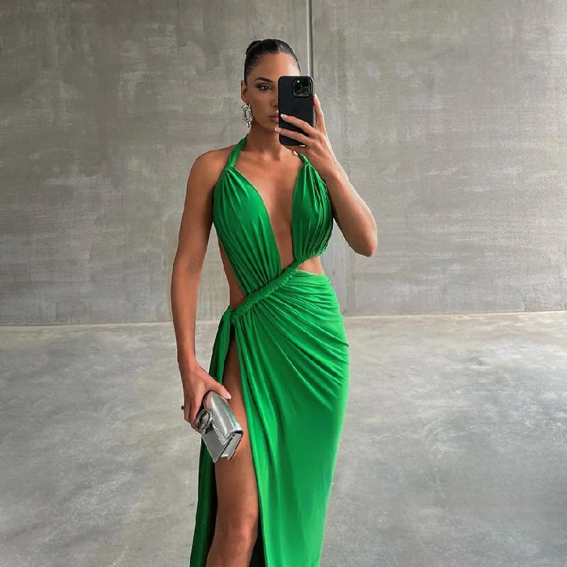 Group Buy Discount33531 Deep V Neck Maxi Long Dress Evening Party Prom Wear Dresses Women Sexy