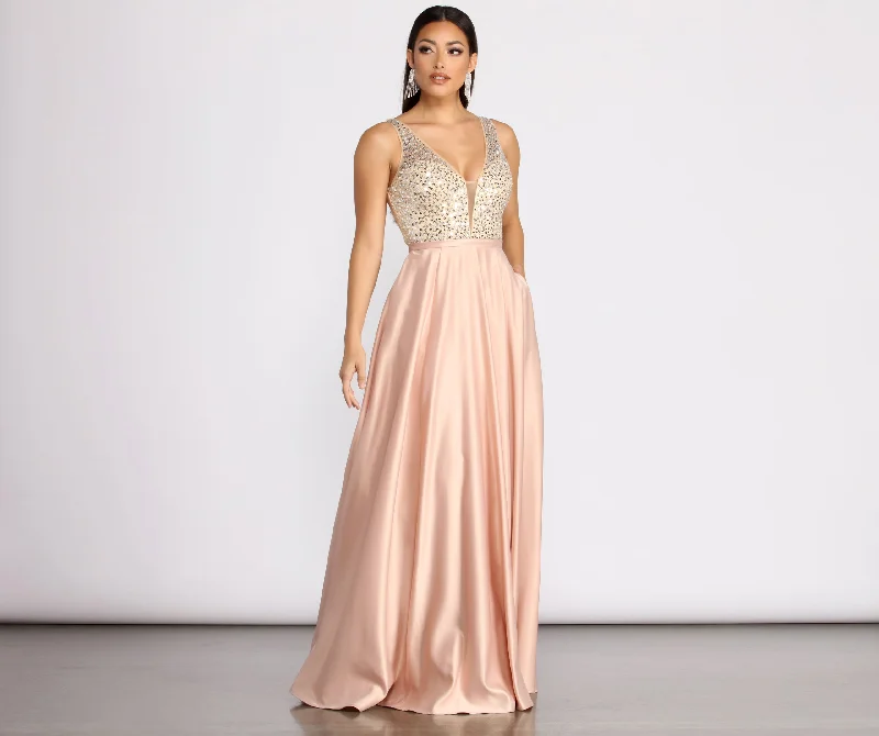 Liquidation SaleAdina Sequin and Satin Ball Gown