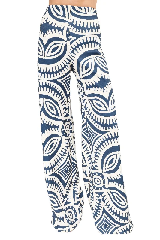 Discount OfferBalboa Pants In Blue Tribal Motif