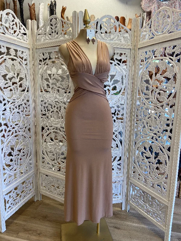 Big SaleBeige Crossback Formal Dress