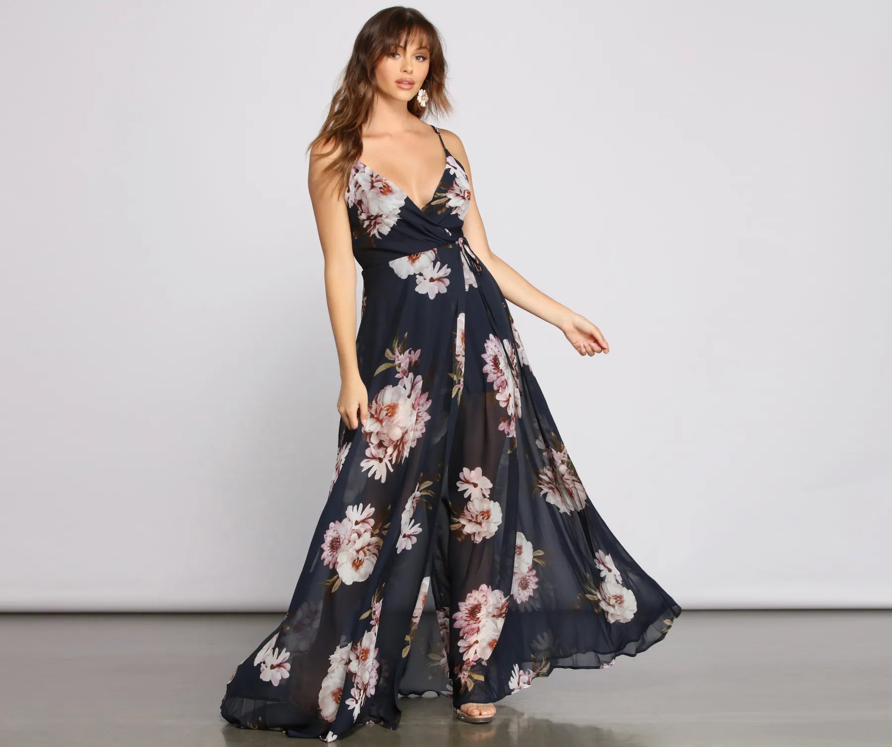 Great SavingsBreanne Printed Floral Chiffon A-Line Dress