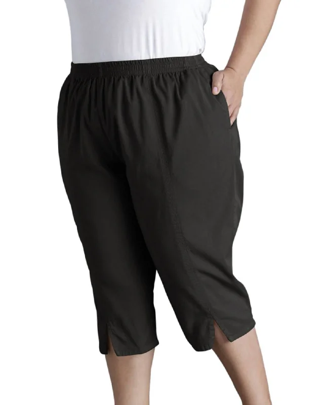 Fall SaleCotton Stretch Twill Crop Pants - Plus In Black