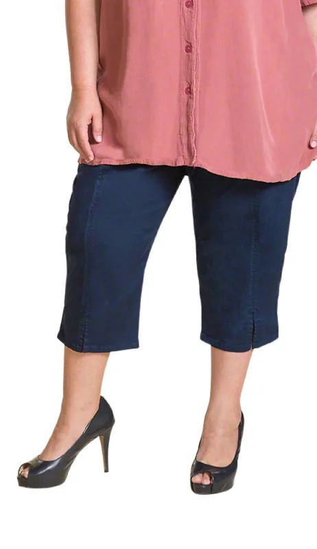 Amazing DiscountsCotton Stretch Twill Crop Pants - Plus In Navy