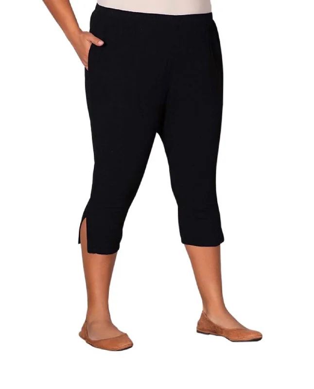 Great SavingsCrinkle Cotton Crop Pants - Plus In Black