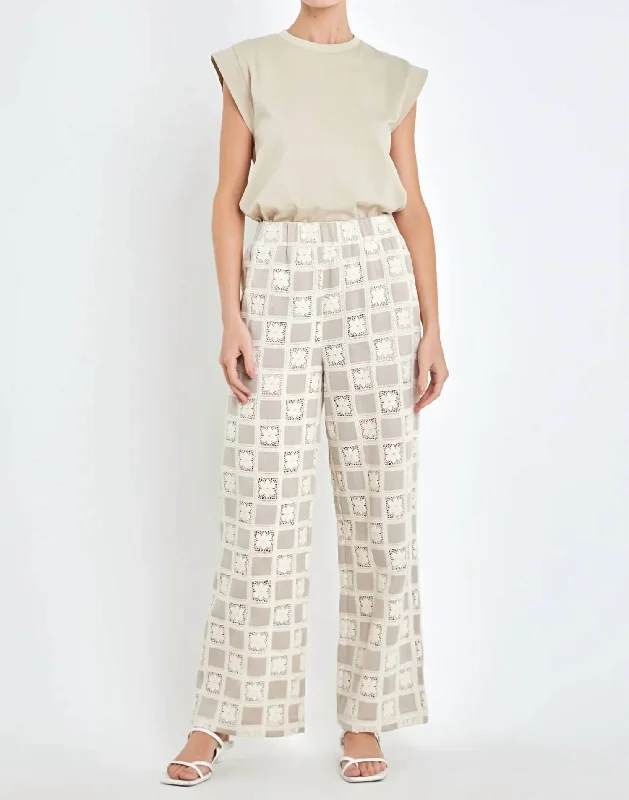 Unbeatable PricesCrochet Patchwork Pants In Beige