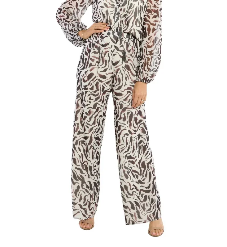 Group Buy DiscountDorit Wide Leg Pants In Brown Zebra