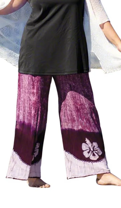 Hot DealsDrawstring Cotton Rayon Pants - Plus In Wine