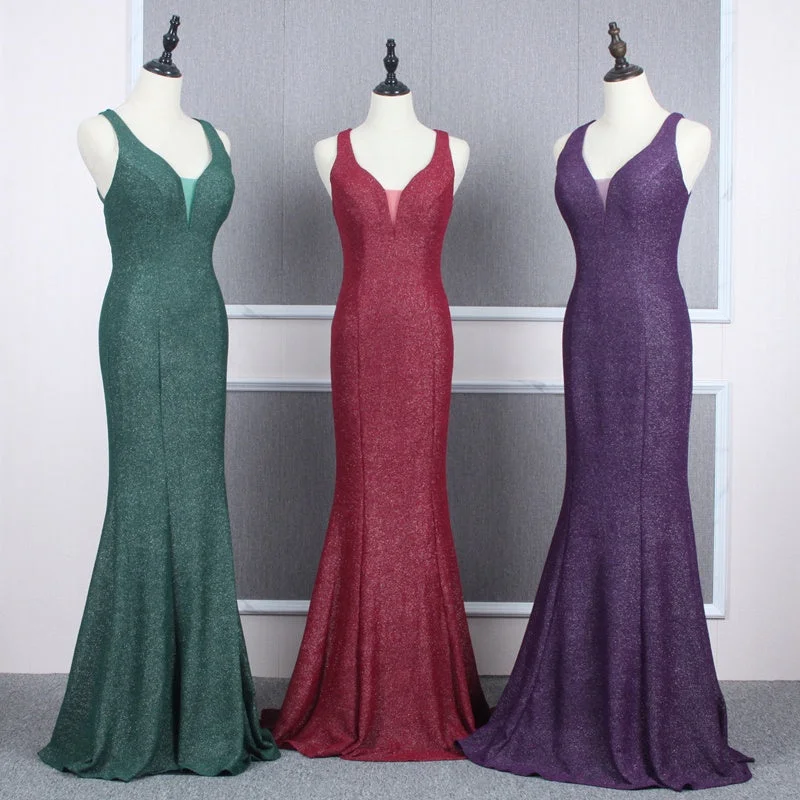 Black Friday SaleFeishiluo  Shiny Prom Dresses Women Elegant Casual Sexy Backless  Evening Gowns  Wedding Bridesmaid Evening Party  dress