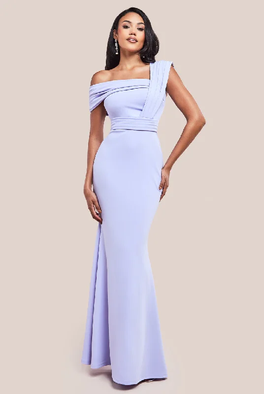 Value - for - MoneyGoddiva One Shoulder Scuba Maxi Dress - Lilac