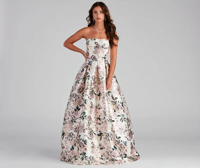 Great SavingsHolland Strapless Floral Ball Gown