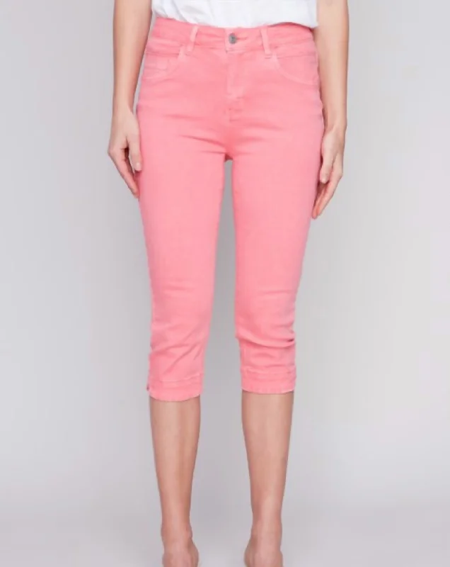 Yellow Tag SaleKnee High Capri Twill Pant In Flamingo