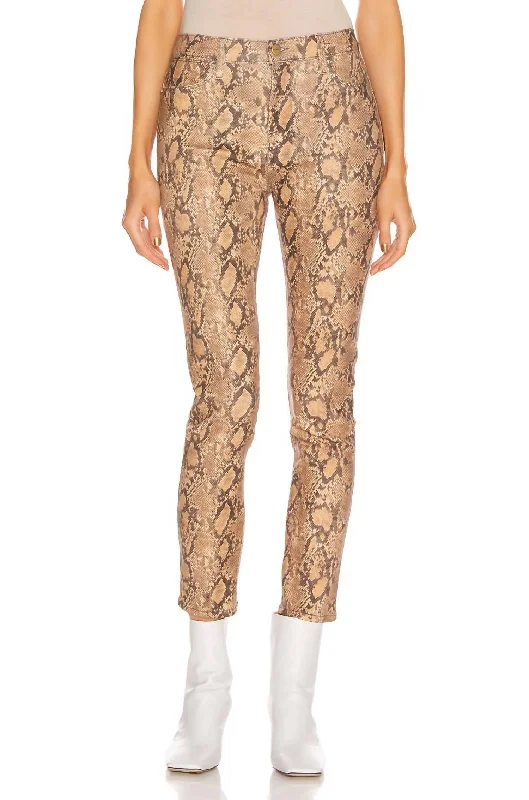 Christmas SaleLe High Skinny Crop Pant In Coated Python