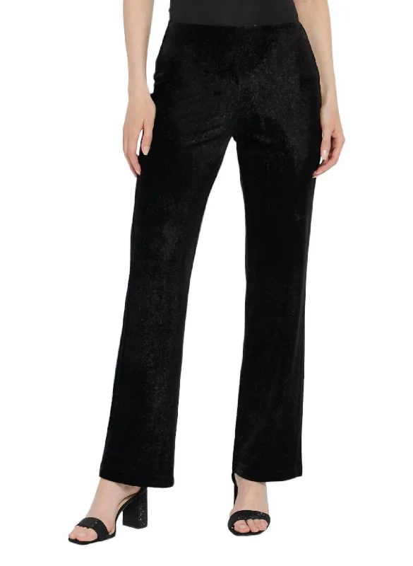 Labor Day SaleMetallic Foil Velvet Pants In Black