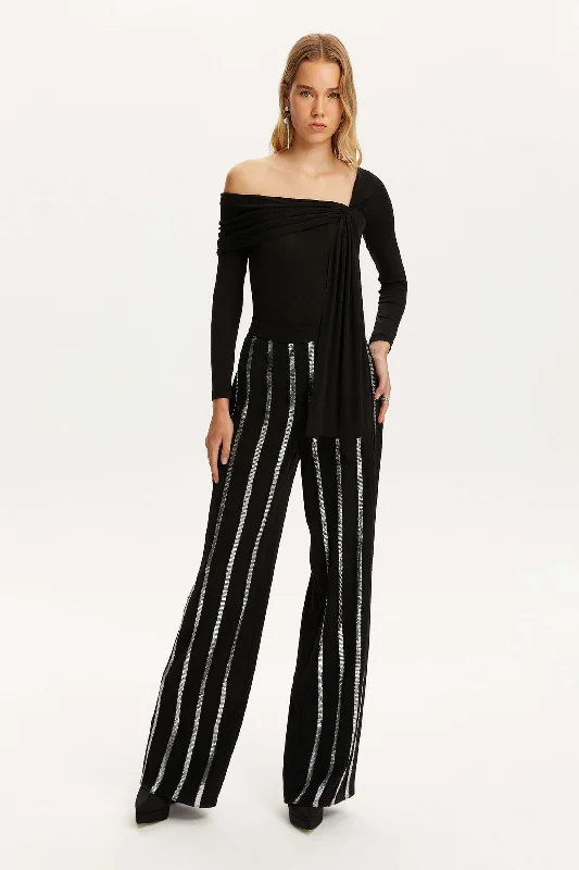 Buy One, Get One (BOGO)Metallic Striped Pants