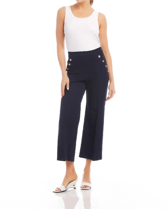 Refresh Your Collection SaleNeptune Cropped Pants In Midnight Blue