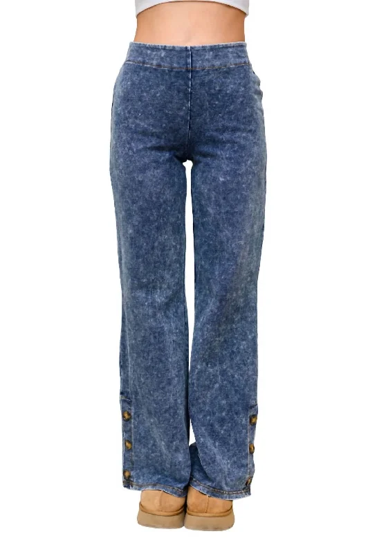 Great SavingsPark City Button Flare Pants In Blue