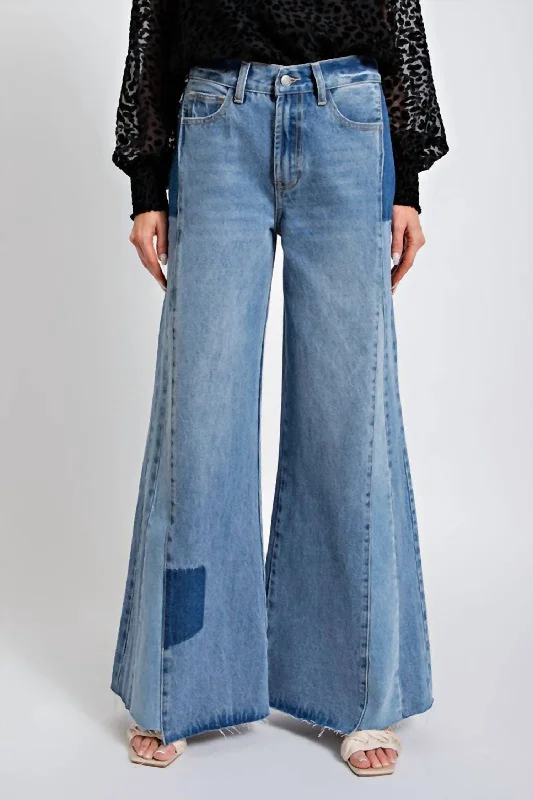 Easy Financing OptionsPieces Of Grace Bell Bottom Pants In Washed Denim