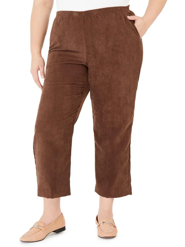 Revamp Your Home SalePlus Womens Comfort Waist Classic Fit Corduroy Pants