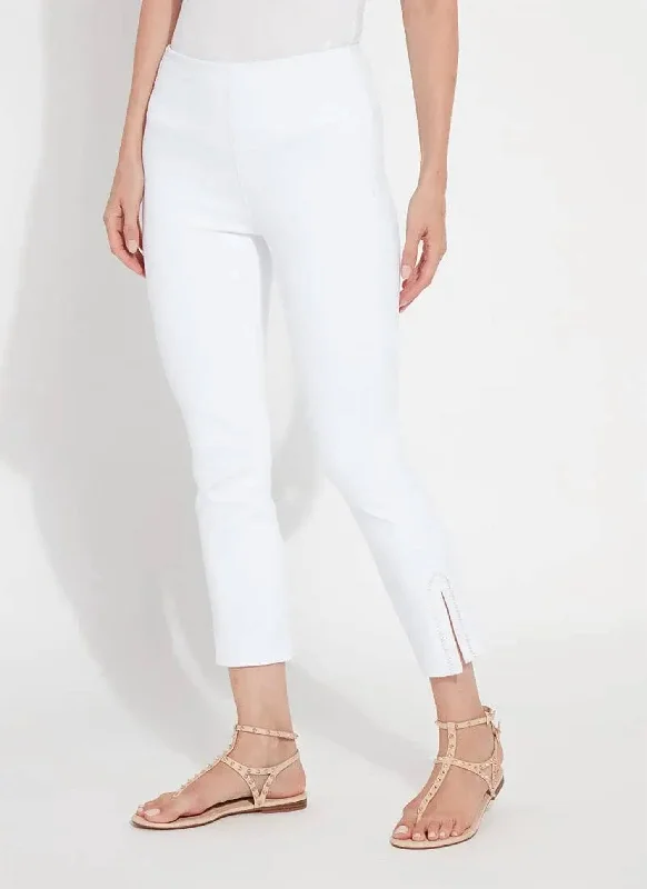 Liquidation SalePoppy Embroidered Crop Demin Legging In White