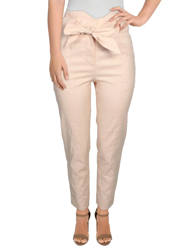 Budget - FriendlyRemington Womens Linen Belted Pants