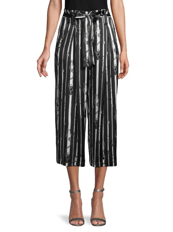 Mother's Day SaleSamira Wide Leg Silk Pants In Black/ Multi