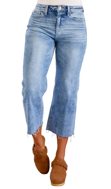 Liquidation SaleSimple Is The Way Wide Leg Capris In Light Wash