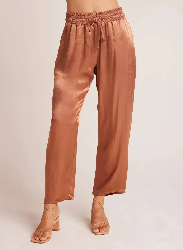 Stock ClearanceSmocked Waist Trousers Pants In Curacao Coconut