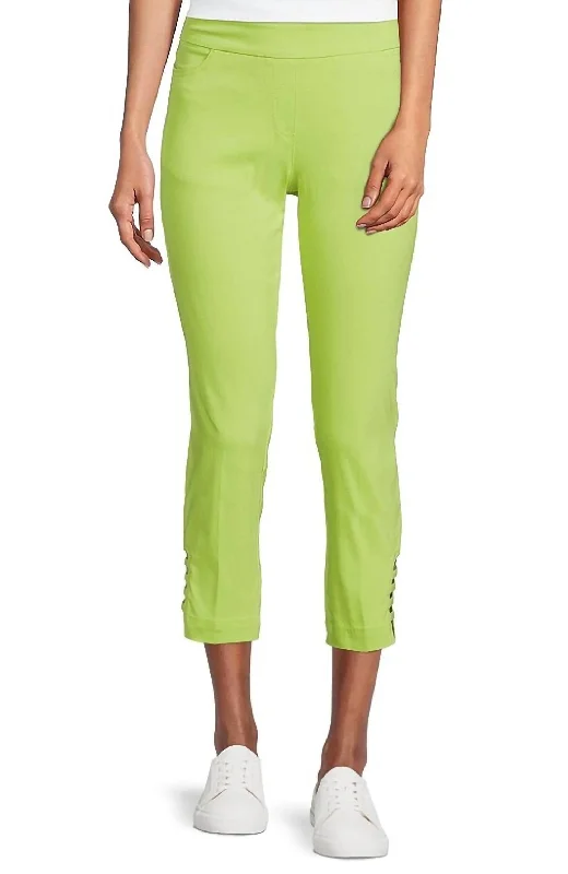 Member's DiscountStraight Hem Pull-On Ladder Hem Twill Crop Pants In Lime