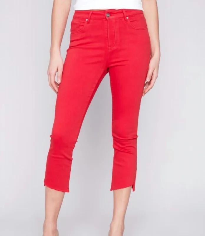 Stock ClearanceStretch Twill Cropped Pant In Cherry