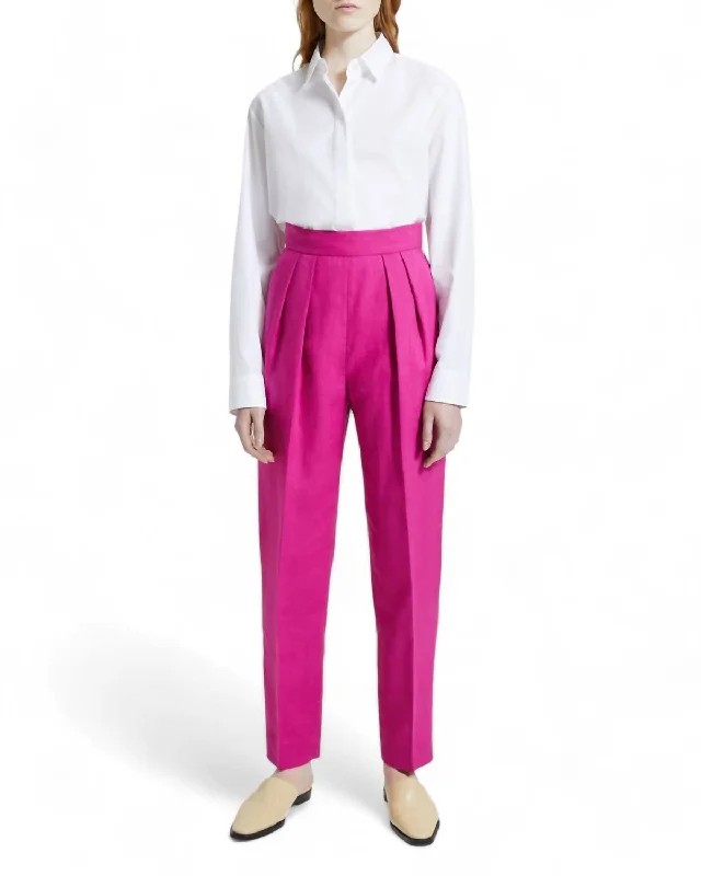 Limited StockSz Pleat Pant In Pop Fuchsia