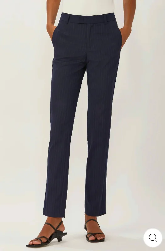 Fall SaleThompson Trouser In Navy Pinstripes