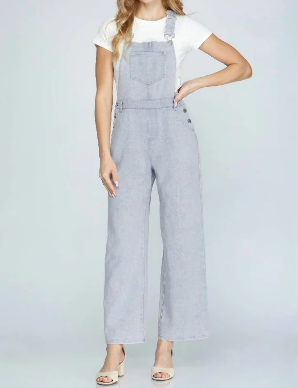 Final SaleWashed Cotton Overall In Light Blue