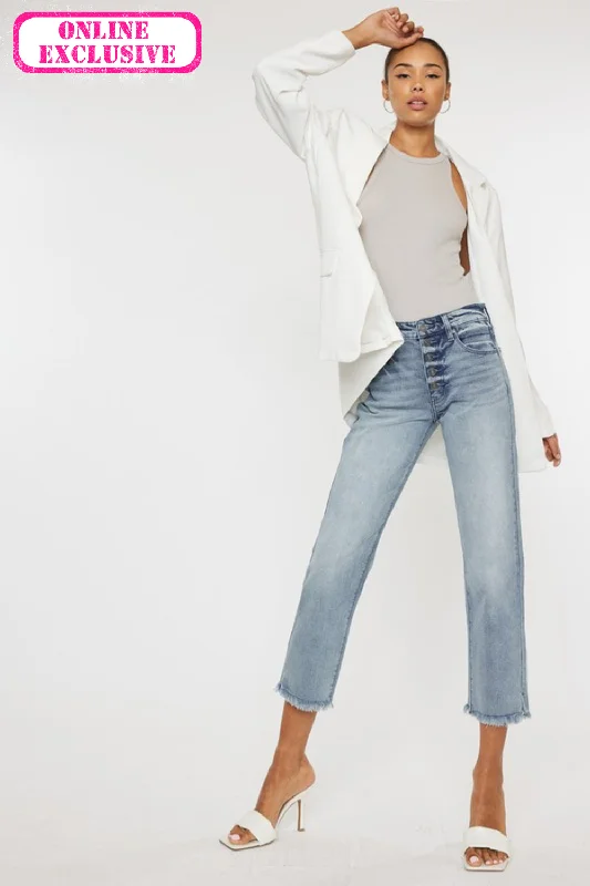 Non - Refundable SaleHIGH RISE STRAIGHT FIT JEANS | KANCAN