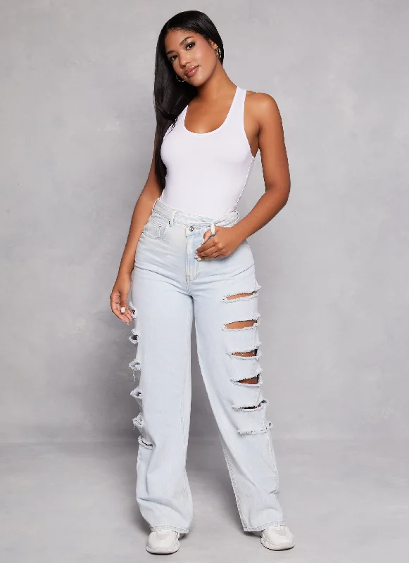 Mega SaleHighway Distressed Wide Leg Jeans