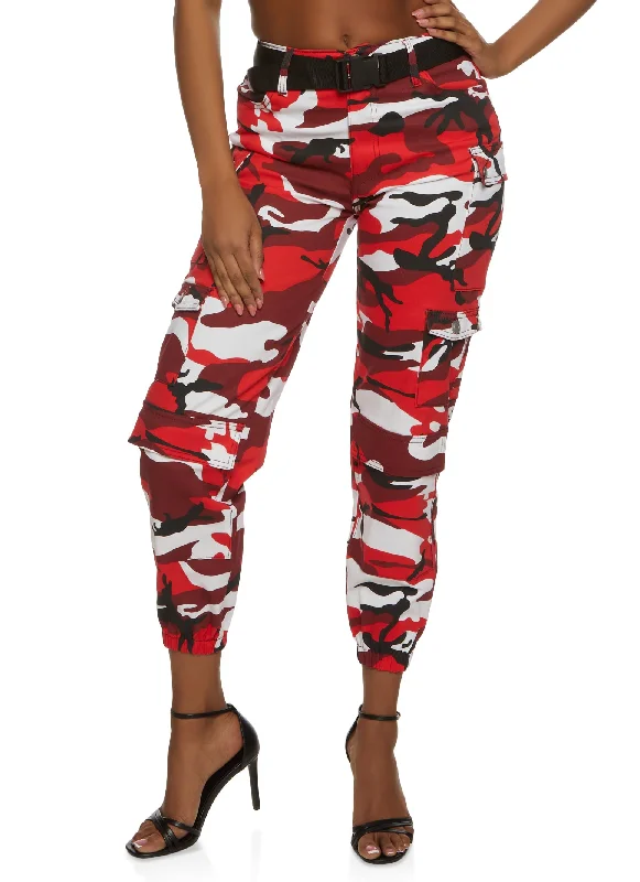 Red Tag SaleAlmost Famous Belted Denim Camo Joggers