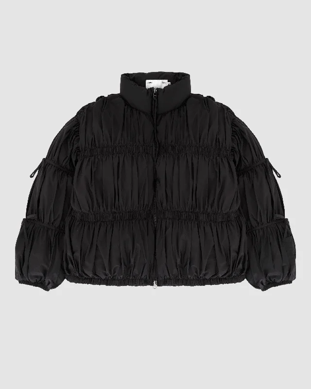 Daily DealsBLACK PLEATED DUVET PUFFER